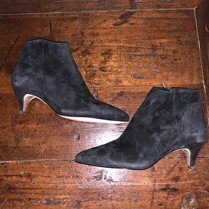 Sam Edelman Kinzey Black Suede Kitten Heel Booties